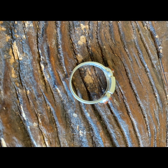 Jadeite and carnelian set in sterling silver. - Picture 5 of 5